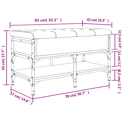 vidaXL jalatsipink, pruun tamm, 82 x 42 x 45 cm, tehispuit