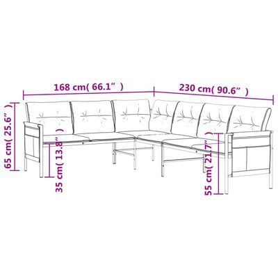 vidaXL 2-osaline aiamööbli komplekt, antratsiithall, teras