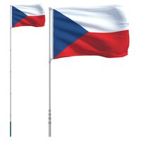 vidaXL Tšehhi lipp ja lipumast, 5,55 m, alumiinium
