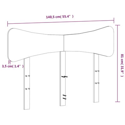 vidaXL voodipeats, vahapruun, 135 cm, männipuit