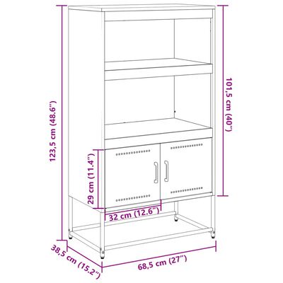 vidaXL telerikapp, antratsiithall, 100,5x39x60,5 cm, teras