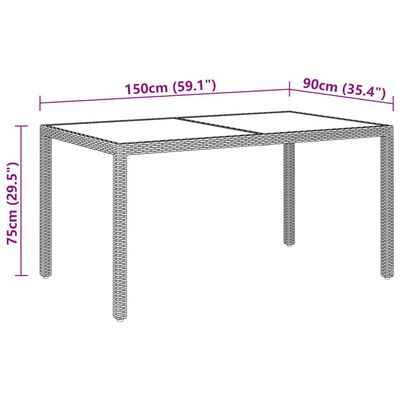 vidaXL 7-osaline aiamööbli komplekt, polürotang, must