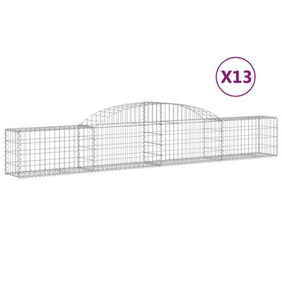 vidaXL kaarekujulised gabioonkorvid 13 tk, 300x30x40/60 cm, raud