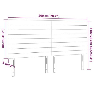 vidaXL voodipeatsid 4 tk, tumesinine, 100x5x78/88 cm, samet