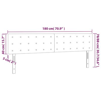 vidaXL LED-voodipeats, tumeroheline, 180x5x78/88 cm, samet