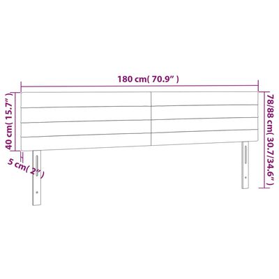 vidaXL LED-voodipeats, tumepruun, 180x5x78/88 cm, kangas