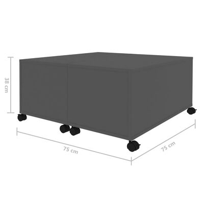 vidaXL kohvilaud, hall, 75 x 75 x 38 cm, tehispuit