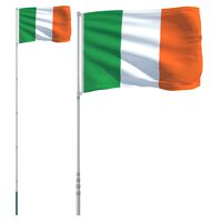 vidaXL Iirimaa lipp ja lipumast, 5,55 m, alumiinium