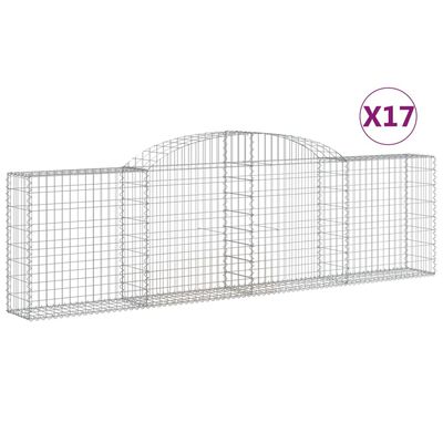 vidaXL kaarekujulised gabioonkorvid 17 tk, 300x30x80/100 cm, raud