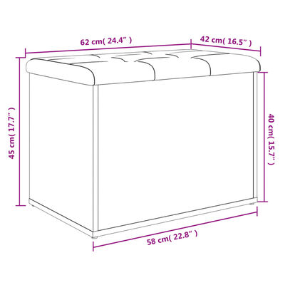 vidaXL hoiupink, pruun tamm, 62 x 42 x 45 cm, tehispuit