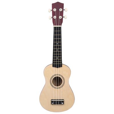 vidaXL sopran ukulele komplekt kotiga lastele naturaalne 21"