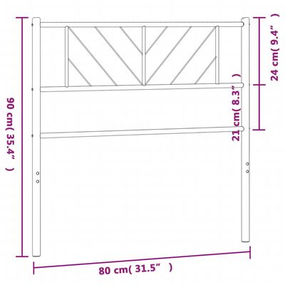 vidaXL metallist voodipeats, valge, 75 cm