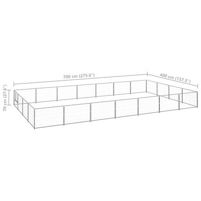 vidaXL koeraaedik, hõbe, 28 m², teras