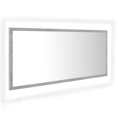 vidaXL LED vannitoa peeglikapp, betoonhall, 100x8,5x37 cm, akrüül