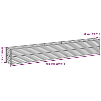 vidaXL taimekast, 482 x 50 x 69 cm, Corten-teras