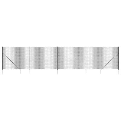 vidaXL võrkaed vaiadega, antratsiithall, 1,6 x 10 m