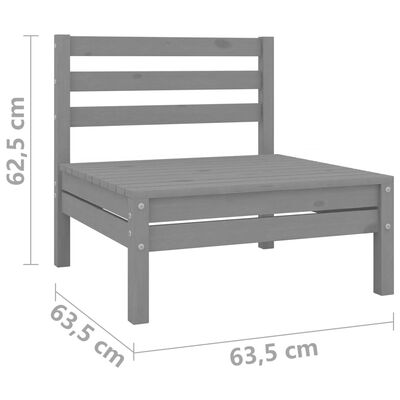 vidaXL 3-osaline aiadiivanikomplekt, hall, täismännipuit