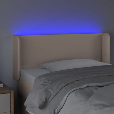 vidaXL LED-voodipeats, Cappuccino, 103x16x78/88 cm kunstnahk