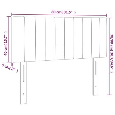 vidaXL LED-voodipeats, must, 80x5x78/88 cm, samet