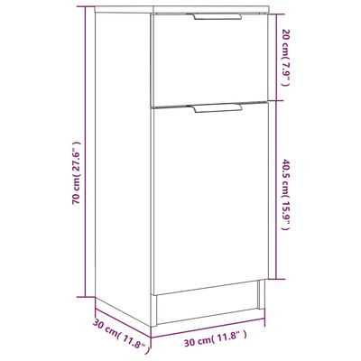 vidaXL puhvetkapid 2 tk, valge, 30 x 30 x 70 cm, tehispuit