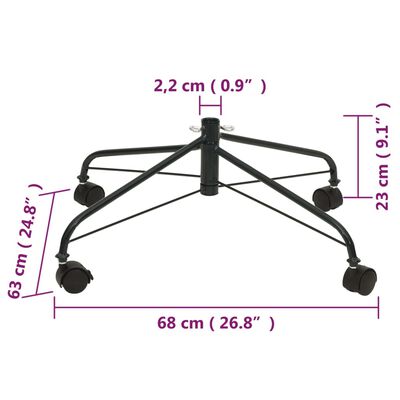 vidaXL ratastega jõulupuu alus 68x63x23 cm