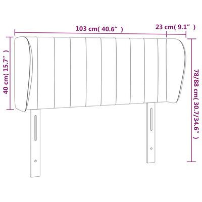 vidaXL voodipeats servadega, must, 103x23x78/88 cm, kangas