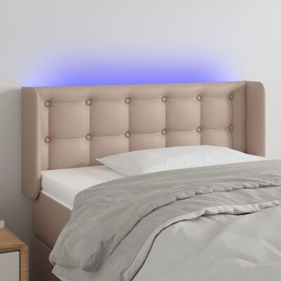 vidaXL LED-voodipeats Cappuccino 83x16x78/88 cm kunstnahk