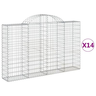 vidaXL kaarekujulised gabioonkorvid 14 tk, 200x30x120/140 cm, raud