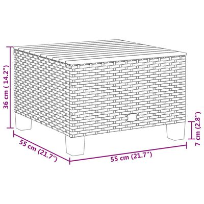 vidaXL 7-osaline aiadiivani komplekt patjadega, hall, polürotang