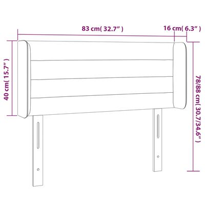 vidaXL LED-voodipeats, helehall, 83x16x78/88 cm, kangas