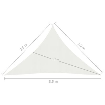 vidaXL päikesepuri 160 g/m², valge, 2,5 x 2,5 x 3,5 m HDPE