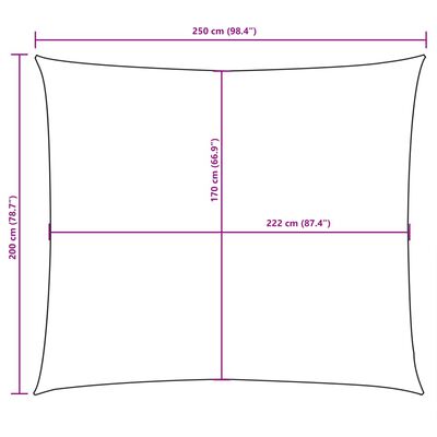 vidaXL oxford-kangast päikesepuri, ristkülik, 2 x 2,5 m, must