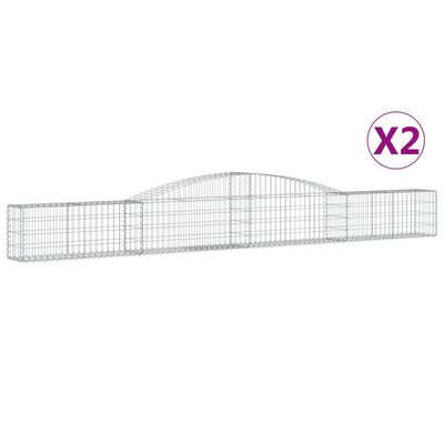 vidaXL kaarekujulised gabioonkorvid 2 tk, 400x30x40/60 cm, raud