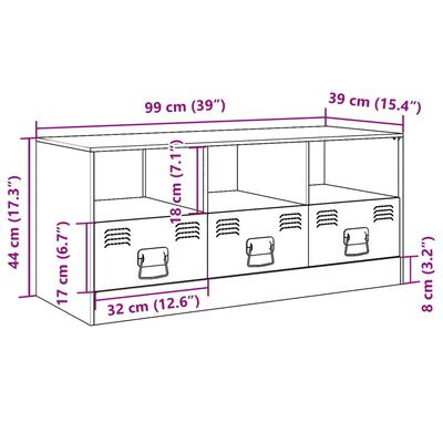 vidaXL telerikapp, roosa, 99x39x44 cm, teras