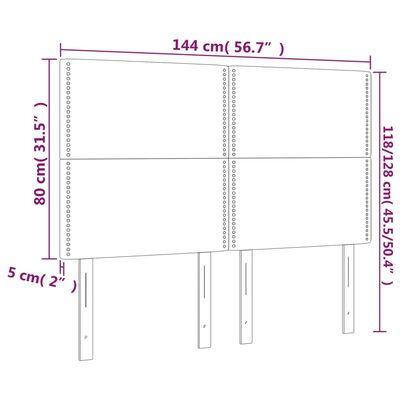 vidaXL LED-voodipeats, Cappuccino, 144x5x118/128 cm, kunstnahk