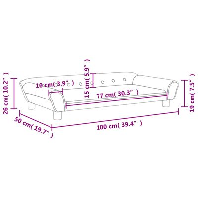 vidaXL lastediivan, must, 100x50x26 cm, samet