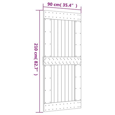 vidaXL liuguks tarvikutega, 90 x 210 cm, männipuit