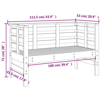 vidaXL aiapink, meepruun, 111,5 x 53 x 71 cm, männipuit