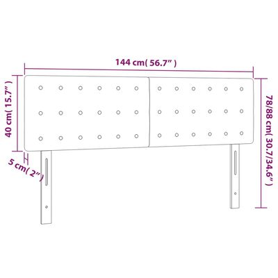 vidaXL LED-voodipeats, pruunikashall, 144x5x78/88 cm, kangas