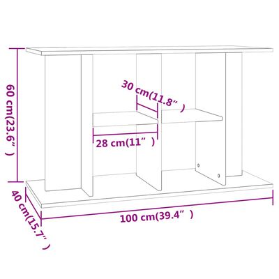 vidaXL akvaariumi alus, must, 100 x 40 x 60 cm, tehispuit