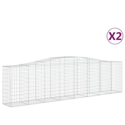 vidaXL kaarekujulised gabioonkorvid 2 tk, 400x50x100/120 cm, raud