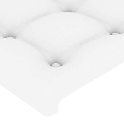 vidaXL LED-voodipeats, valge, 160x5x78/88 cm kunstnahk