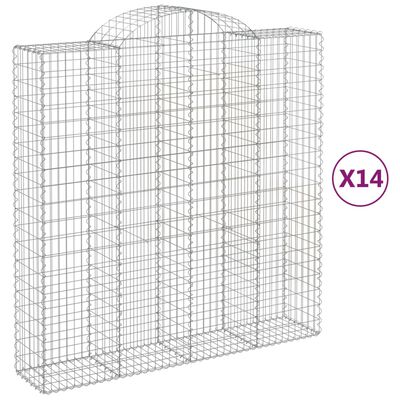 vidaXL kaarekujulised gabioonkorvid 14 tk, 200x50x200/220 cm, raud