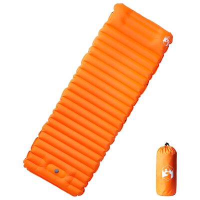 vidaXL isetäituv matkamadrats padjaga, 1 inimesele, oranž