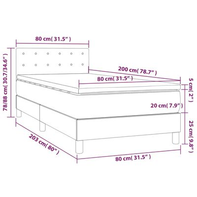 vidaXL kontinentaalvoodi madratsiga, must, 80x200 cm, samet