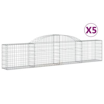 vidaXL kaarekujulised gabioonkorvid 5 tk, 300 x 30 x 60/80 cm, raud