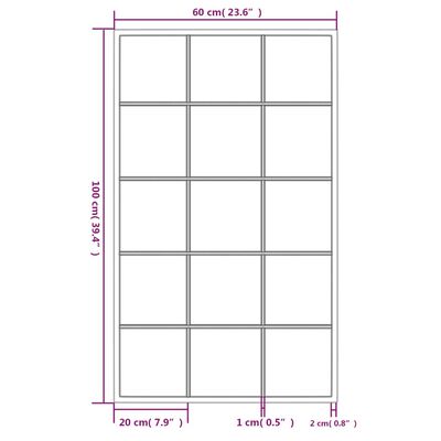 vidaXL seinapeeglid 6 tk, must, 100 x 60 cm, metall