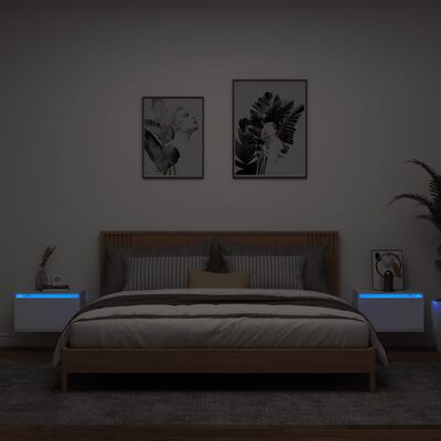 vidaXL seinale kinnitatavad öökapid LED-tuledega 2 tk, valge