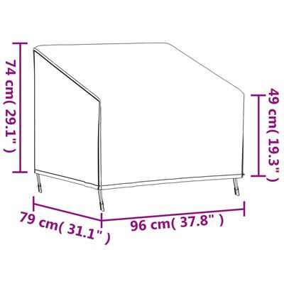 vidaXL aiatooli kate, must, 96x79x49/74 cm, 420D Oxford kangas