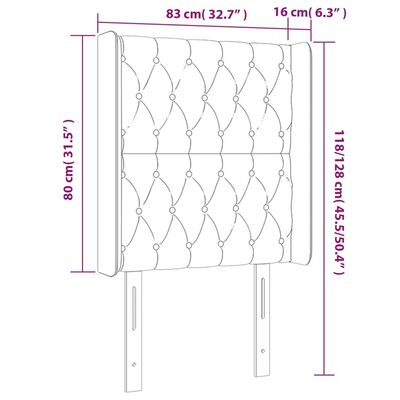 vidaXL LED-voodipeats, pruunikashall, 83x16x118/128 cm, kangas